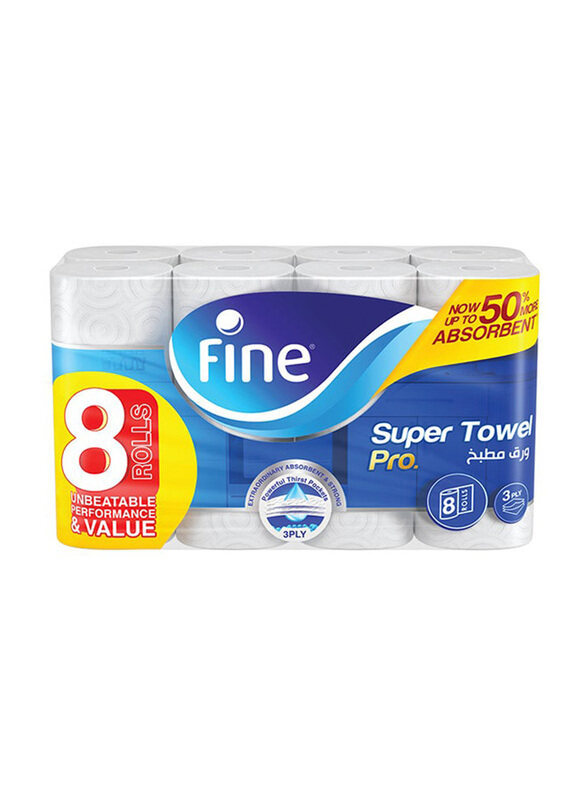 

Fine Kitchen Paper Towel Super Pro Sterilized Tissues, 3 Ply x 8 x 60 Sheets