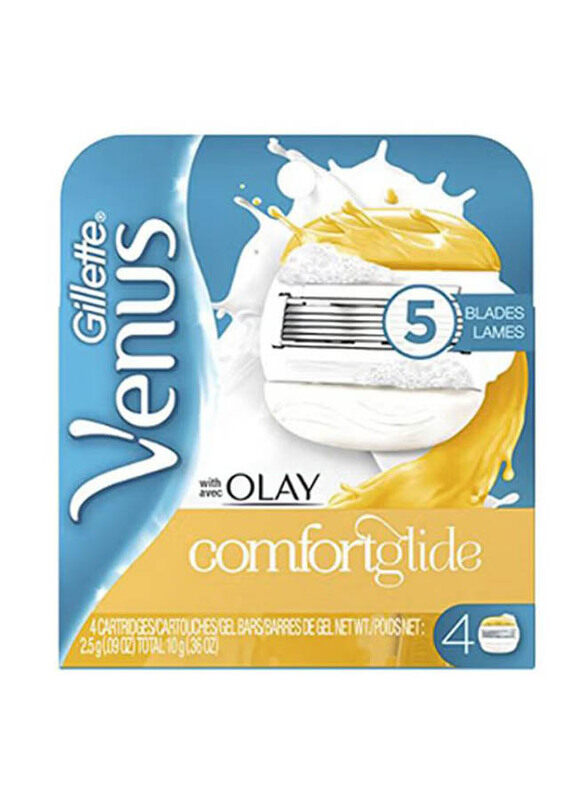 

Gillette Venus & Olay Razor Blade Refills Set, White/Yellow, 4 Pieces