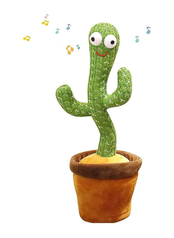 

Xiuwoo Dancing Cactus Plush Stuffed Toy with Music, Green/Brown, Ages 1+