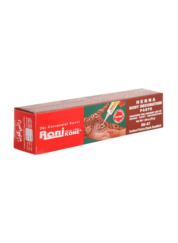 

Rani Kone Henna Body Decoration Paste, RK-47 Sudani Extra Dark Reddish, Red