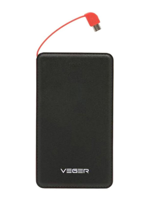 

Veger 15000mAh Wireless Fast Charging Power Bank with Built-In Cable & LED Indicator, Black/Orange