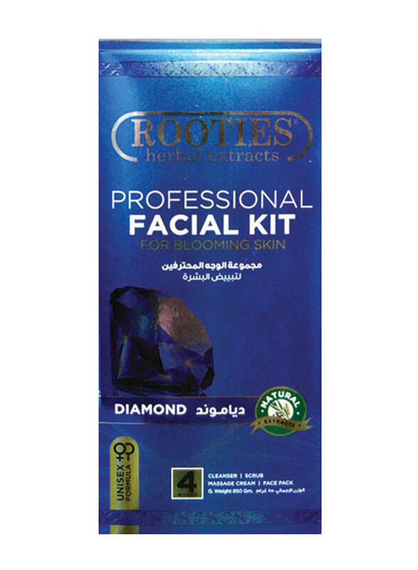 

Rooties 4 In 1 Pack Diamond Herbal Extracts Professional Facial Kit Blooming Skin, 850gm