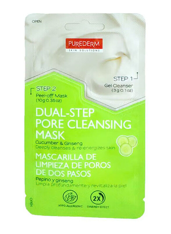 

Purederm Cucumber & Ginseng Dual-Step Pore Cleansing Mask, 13g