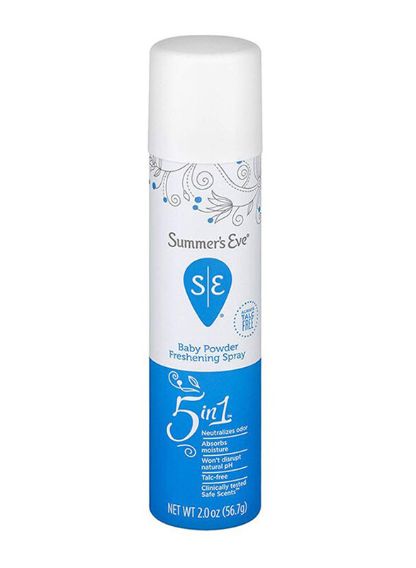 

Summer's Eve 56.7gm 5-in-1 Baby Powder Freshening Spray, Multicolour