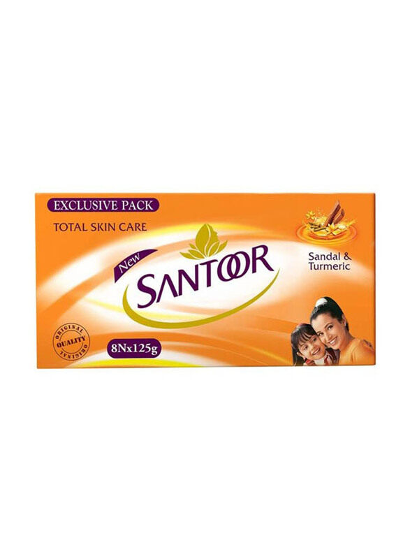 

Santoor Sandal And Turmeric Soap Set, 8 Pieces