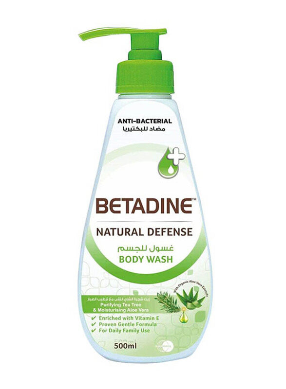 

Betadine Anti Bacterial Natural Defense Body Wash, 500ml