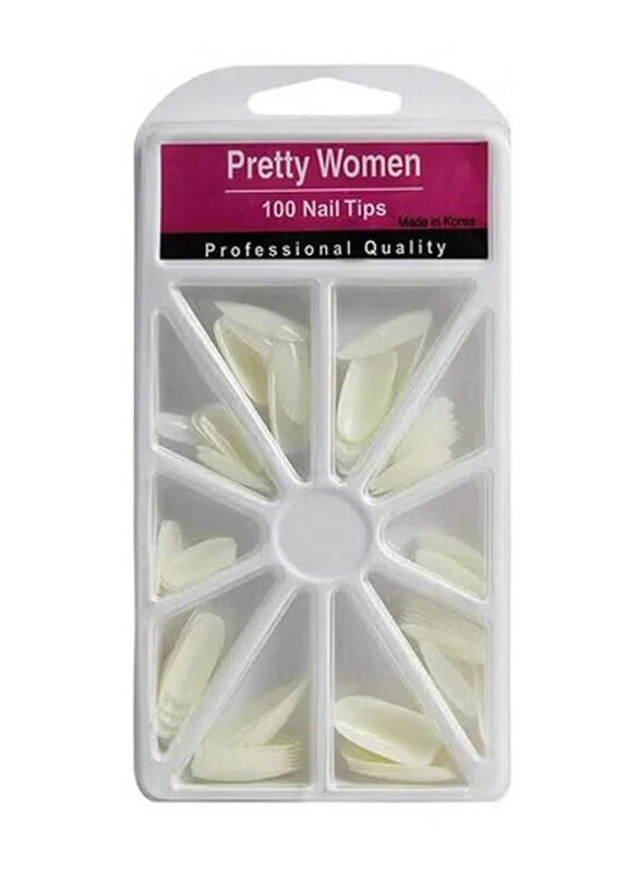 

Pretty Woman 100-Piece Square Nail Tips, White, White