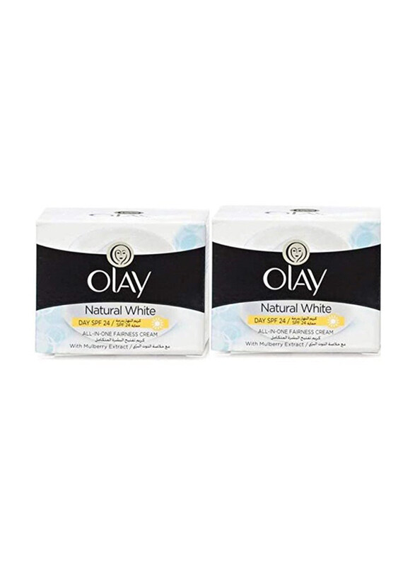 

Olay Natural White All In One Fairness Cream Day SPF 24 Set, 2 x 50gm