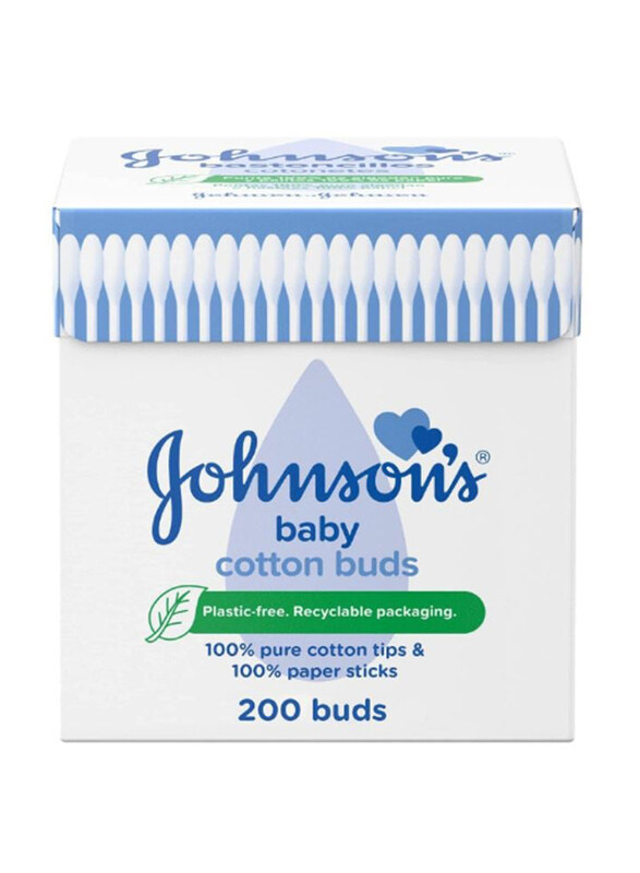 

Johnson's 200 Pieces Baby Cotton Buds Soft And Gentle Naturally Absorbant With Pure Cotton Tips, White