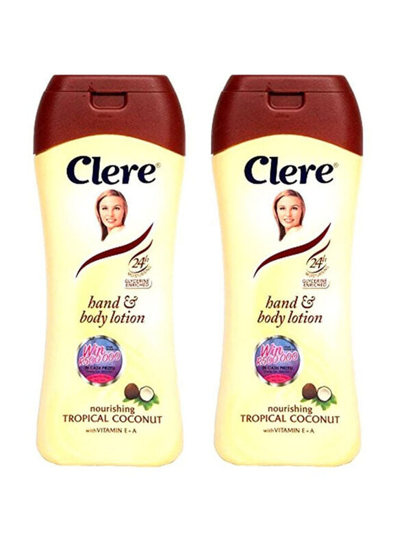 

Clere Nourishing Tropical Coconut Hand and Body Lotion, 2 x 13.5oz