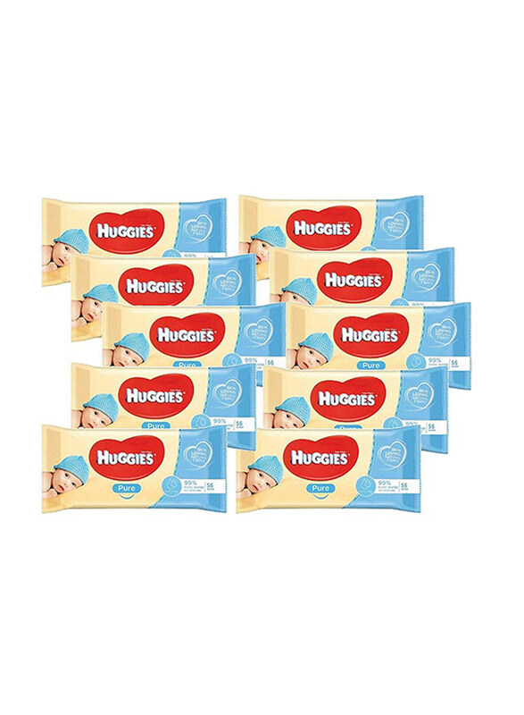 

Huggies 10-Piece Natural Care Baby Wipes, Multicolour