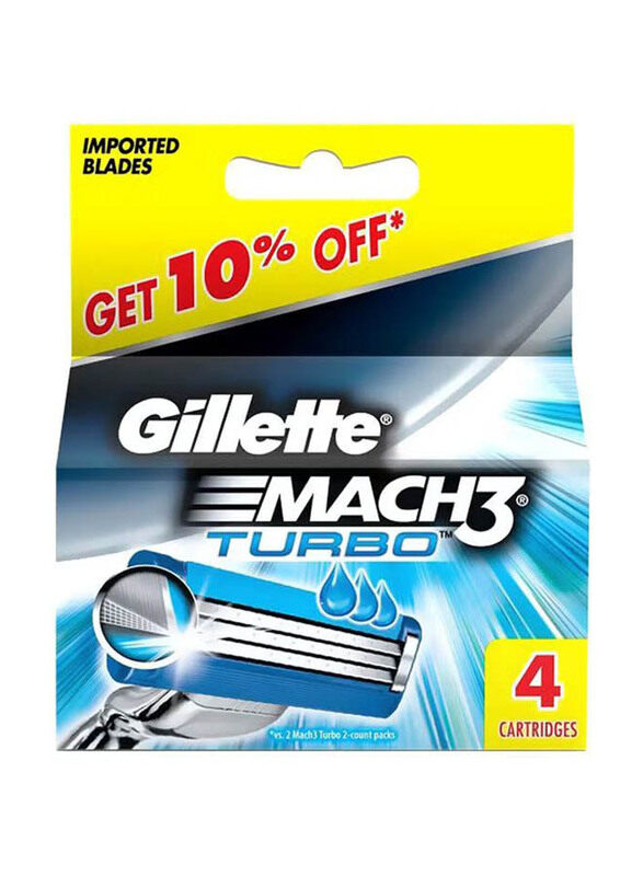

Gillette Mach 3 Turbo Manual Shaving Razor Blade Set, Black, 4 Pieces