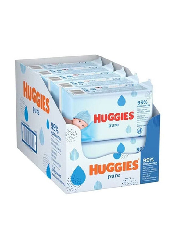 

Huggies 10 Pieces Pure Baby Wipes With 99 Percentage Pure Water, White