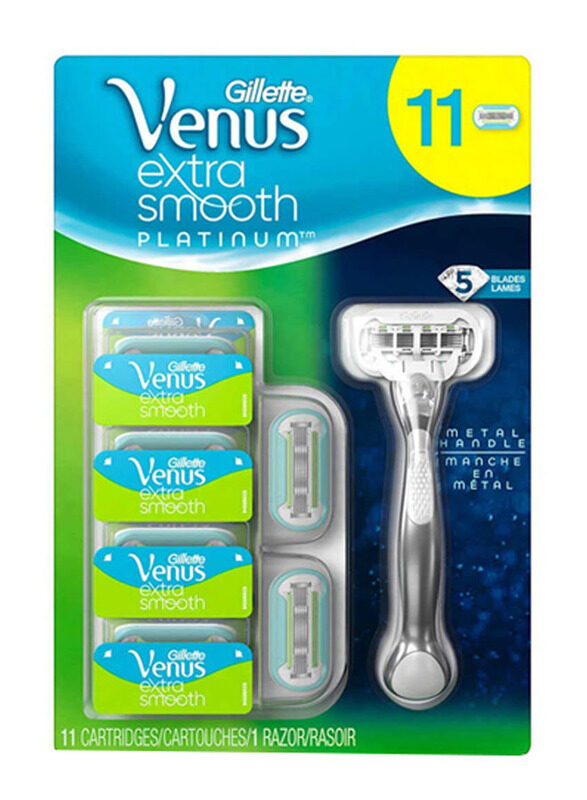 

Gillette Venus Extra Smooth Platinum Razor & Refills, 11 Pieces