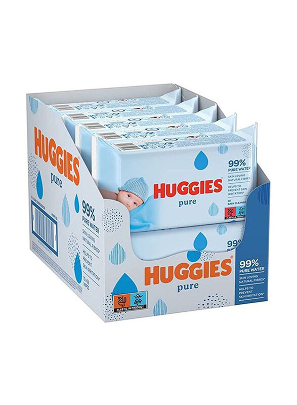 

Huggies 10 Pieces Pure Baby Wipes With 99 Percentage Pure Water, White