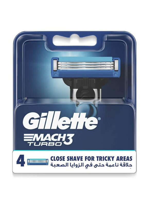 

Gillette Silver/Blue Mach3 Turbo 3D Blade Refills, 4 Pieces