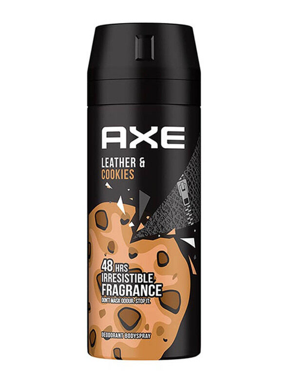 

Axe Men's Deodorant Body Spray For Long Lasting Odor Protection Leather And Cookies 48 Hours Irresistible Fragrance, 150ml