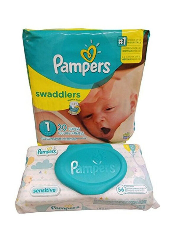 

Pampers Swaddlers Diapers & Sensitive Wipes Travel Pack Set, 4-6 kg, 70 Count