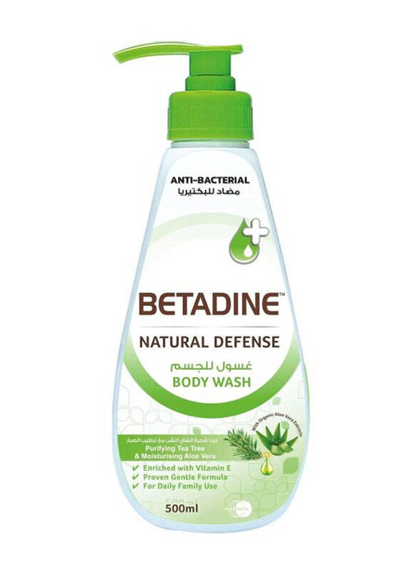 

Betadine Anti Bacterial Natural Defense Body Wash, 500ml