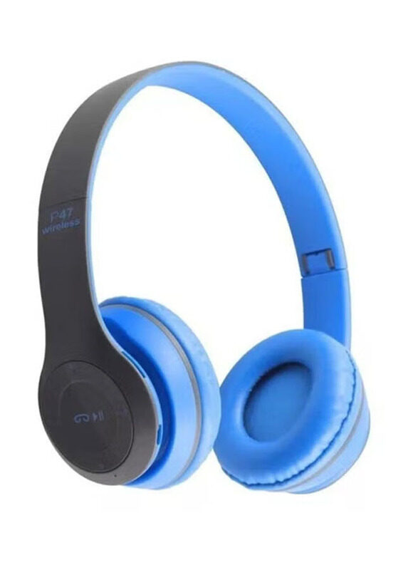 

Generic P47 Bluetooth Over-Ear Headphones, Blue/Black