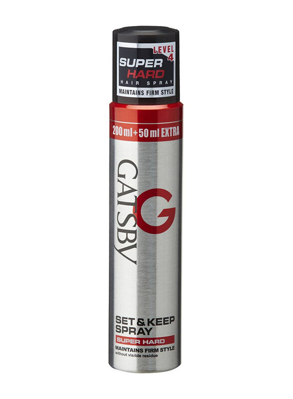 

Gatsby Super Hard Set and Keep Hair Spray for All Hair Types, 250ml