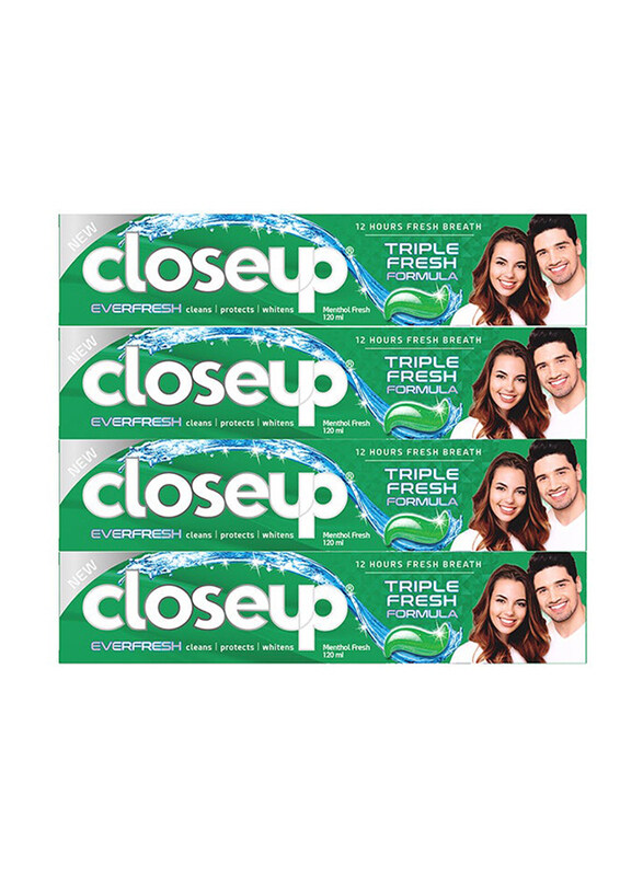 

Closeup Menthol Fresh Gel Toothpaste, 4 x 120ml