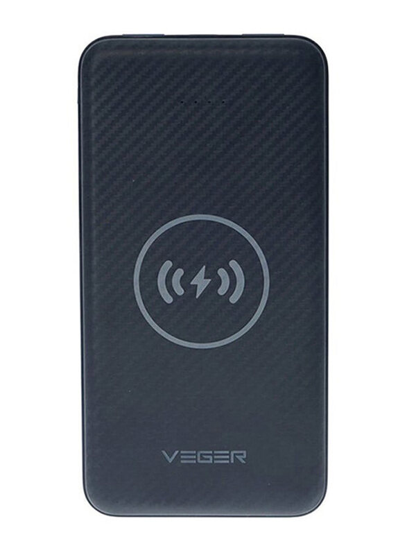 

Veger 20000mAh Wireless & Wired Fast Charging Portable Power Bank with LED Indicator, Black