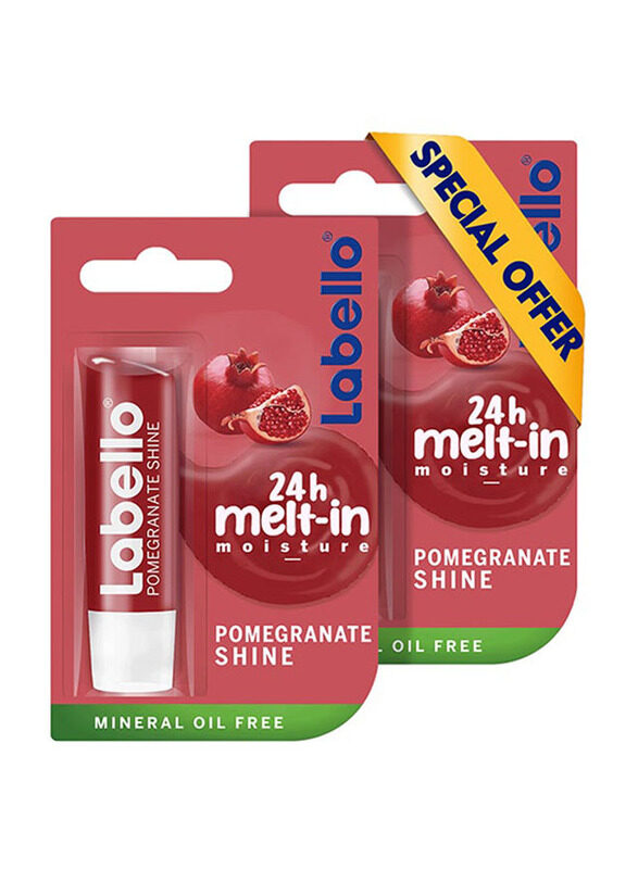 

Labello Moisturizing Lip Balm Pomegranate Shine, 2 x 4.8gm