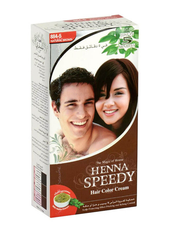 

Henna Speedy Professional Hair Colour Cream Set, 120gm, 884-5 Natural Brown