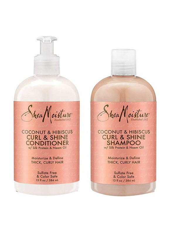 

Shea Moisture Coconut and Hibiscus Curl Shampoo and Conditioner Set for Curly Hair, 2 Pieces