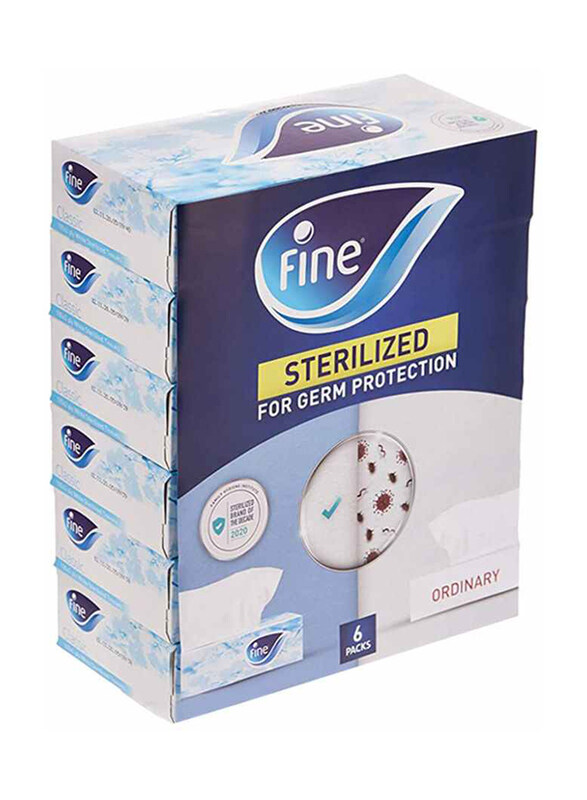 

Fine Sterilized Facial Tissue, 2 Ply x 6x 100 Sheets