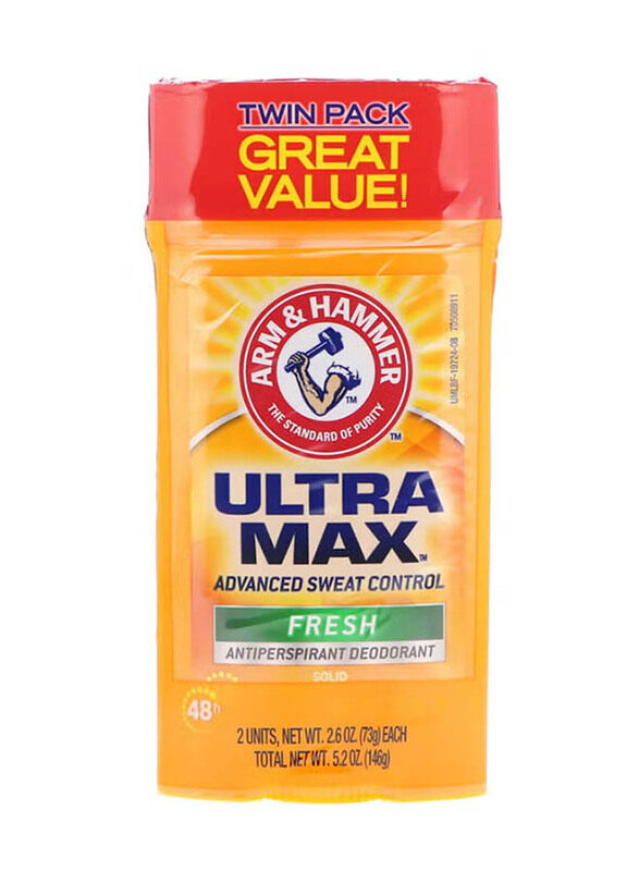 

Arm & Hammer Ultra Max Fresh Solid Antiperspirant Deodorant, 2 x 73gm