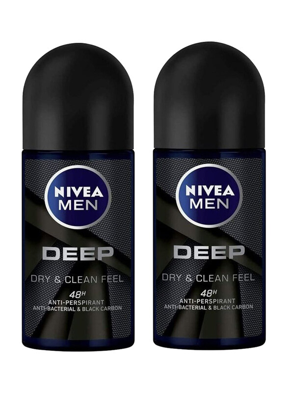 

Nivea Deep Dry & Clean Feel Anti-Perspirant Roll-On, 2 x 50ml