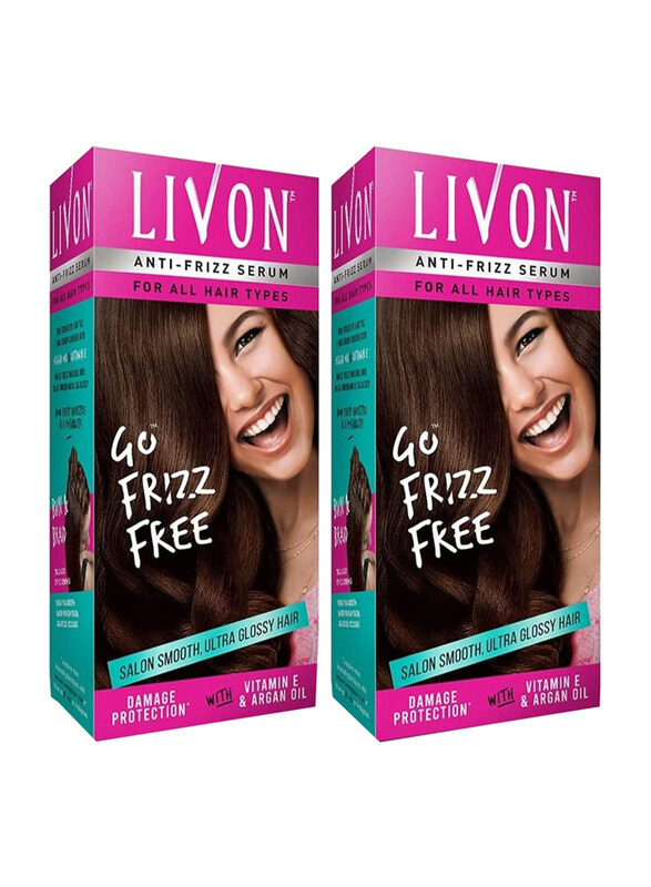 

Livon Anti-Frizz Hair Serum with Vitamin E & Organ Oil, 100ml, 2 Pieces