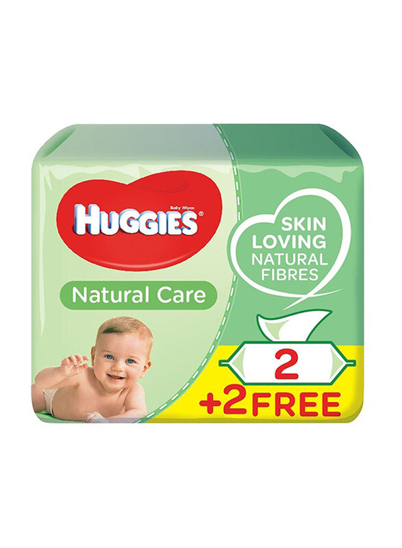 

Huggies 4 x 224 Pieces Natural Care Baby Wipes, White