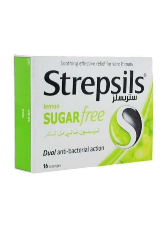 

Strepsils Sugar Free Lemon Anti Bacterial Sore Throats Relief, 16 Lozenges