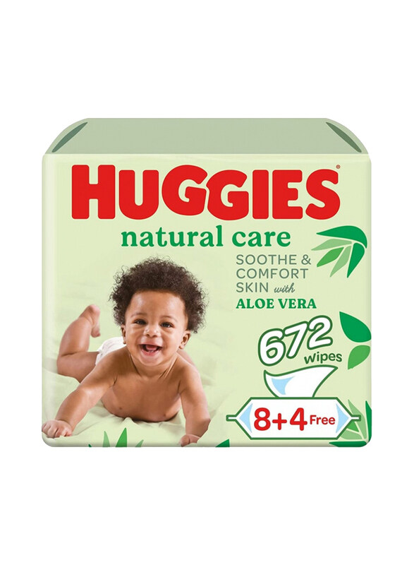 

Huggies 672-Wipes Natural Care Baby Wipes with Aloe Vera and Natural Skin, White