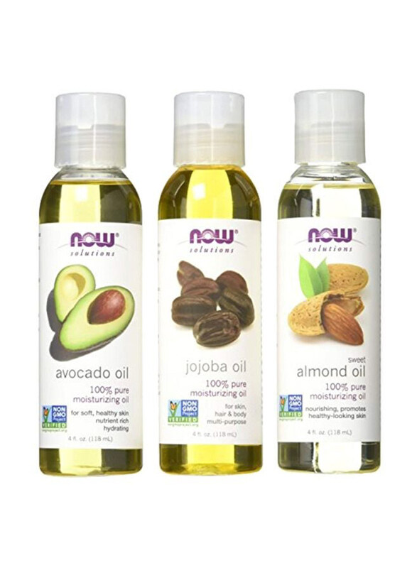 

Now Foods Pure Moisturizing Oil Set with Avocado, Jojoba & Sweet Almond, 3 x 118ml