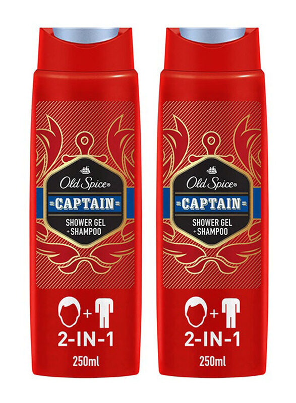 

Old Spice Captain Shower Gel Plus Shampoo, 2 x 250ml