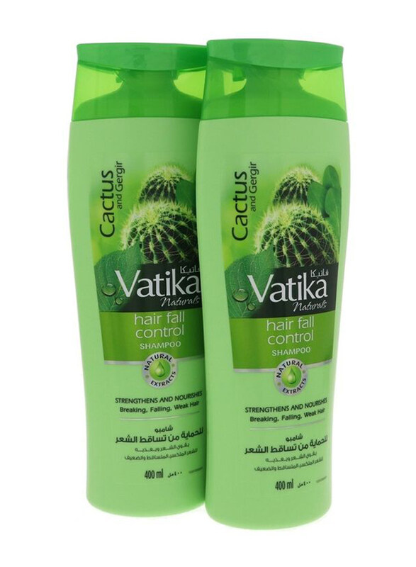 

Dabur Vatika Cactus & Gergir Hair Fall Control Shampoo for All Hair Types, 400ml, 2 Piece