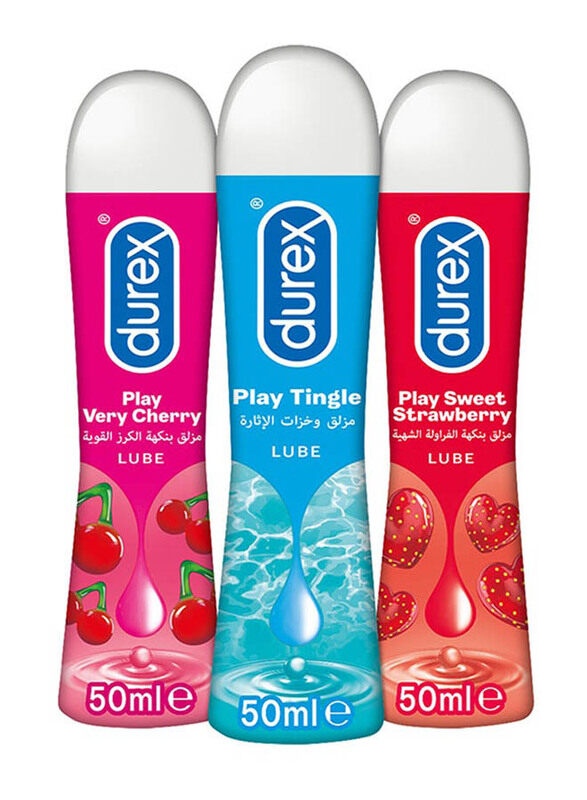 

Durex Play Tingle with Very Cherry and Sweet Strawberry Lube Gel, 3 x 50ml