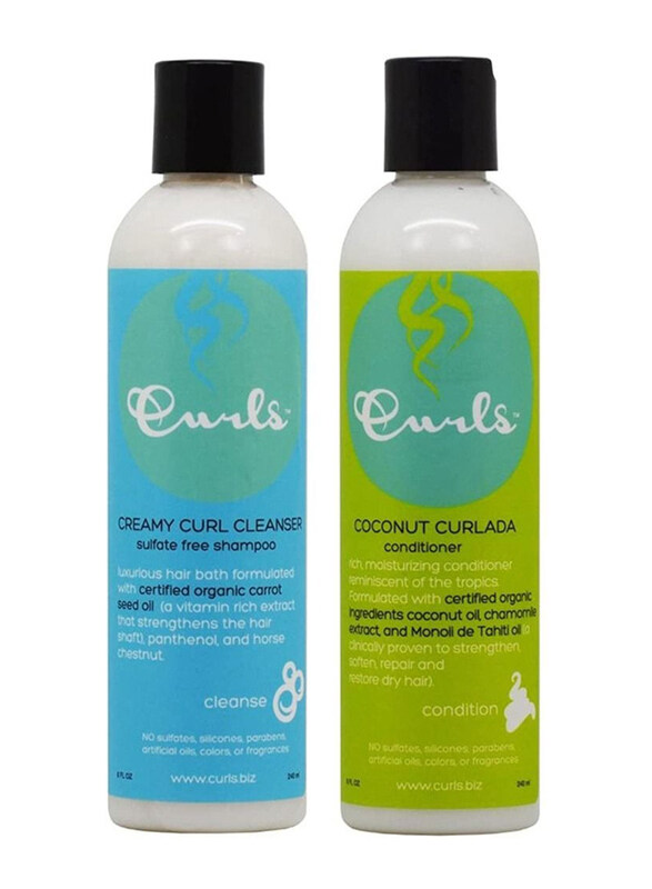 

Curls Creamy Curl Cleanser Shampoo & Coconut Curlada Conditioner Set for Coloured Hair, 2 x 240ml