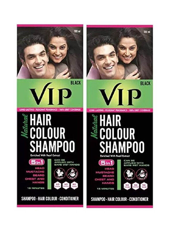 

VIP Hair Colour Shampoo, 2 Pieces, Black