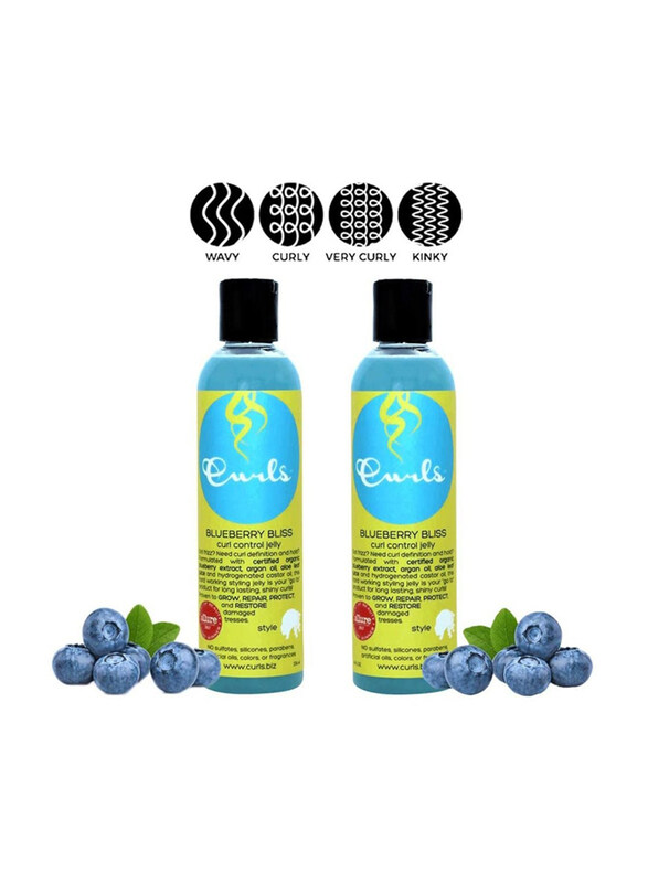 

Curls Blueberry Bliss Curl Control Jelly for All Hair Types, 2 Pieces