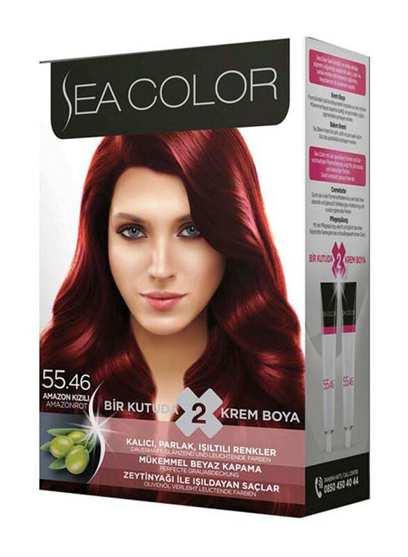 

Sea Permanent Hair Dye Set, 100ml, 55.46 Red