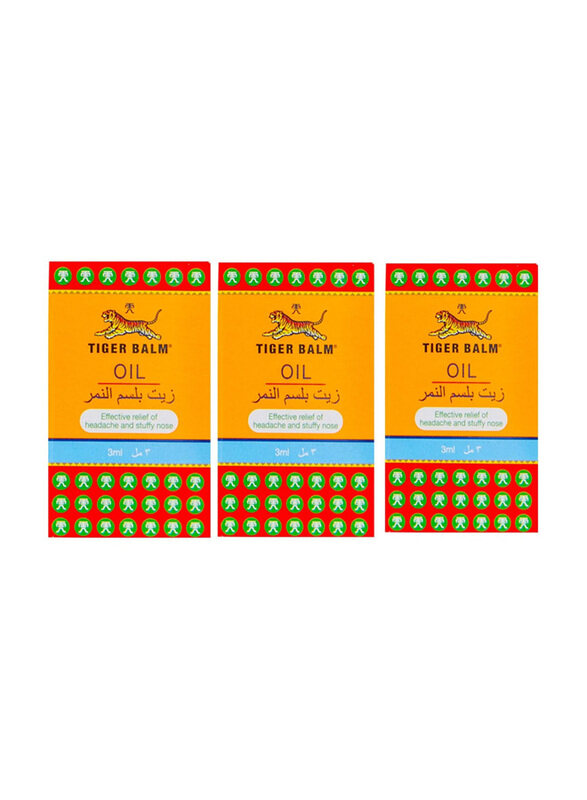 

Tiger Balm Oil For Headache And Stuffy Nose Oil, 3 x 3ml