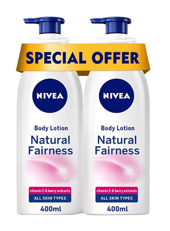 

Nivea Natural Vitamin E and Berry Extracts Fairness Body Lotion, 2 x 400ml