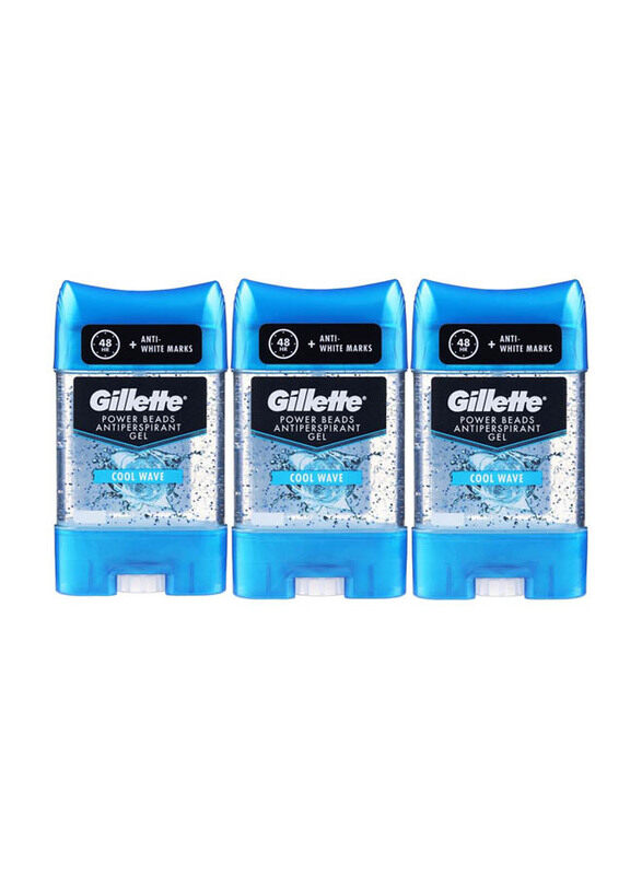 

Gillette Cool Wave Power Beads Antiperspirant Deodorant, 3 x 75ml