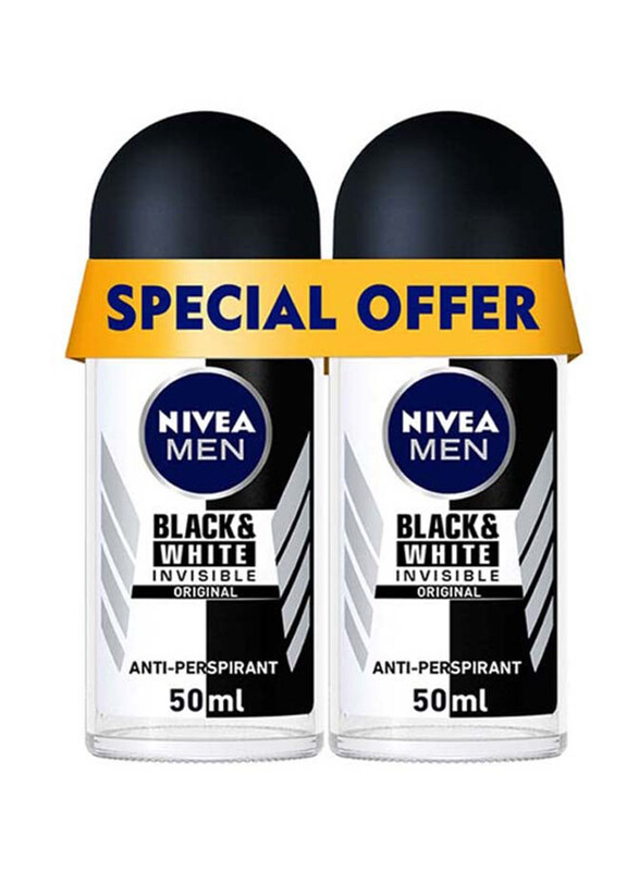 

Nivea Black and White Invisible Original Antiperspirant Roll On, 2 x 50ml
