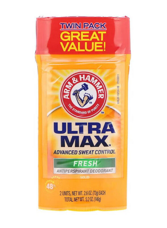 

Arm & Hammer Ultra Max Fresh Antiperspirant Deodorant, 2 x 73gm